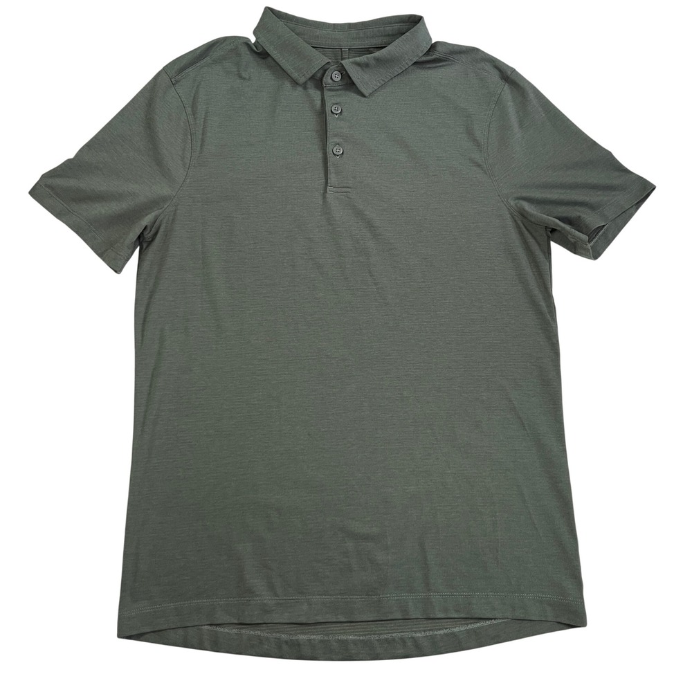 Lululemon Evolution Short Sleeve Polo Mens Small Forest Green Performance Shirt